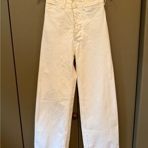 White Wide Leg High-Waisted Pants